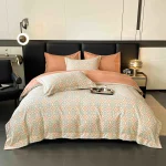 Lenjerie Pat Dublu cu Elastic Bumbac Finet 4 Piese Cutie Cadou