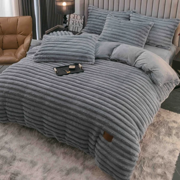 gri-1-scaled Lenjerie Pat Dublu Cocolino Pufoasa 4 Piese Gri