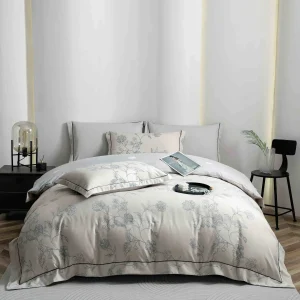 Lenjerie Pat Dublu cu Elastic Bumbac Finet 4 Piese Cutie Cadou