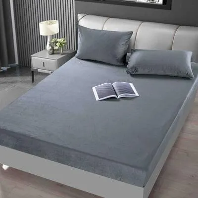 nfx-pdkj2fmpqn5hz-u Husa cu elastic Catifea 180×200 cm + 2 Fete de perna Antracit