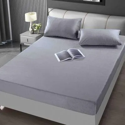 nfx-q59gqo-iabo5ez5 Husa cu elastic Catifea 180×200 cm + 2 Fete de perna Gri