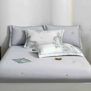 Lenjerie Pat Dublu cu Elastic Bumbac Finet 4 Piese Cutie Cadou - imagine 1