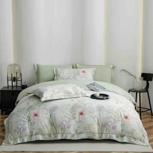 Lenjerie Pat Dublu cu Elastic Bumbac Finet 4 Piese Cutie Cadou