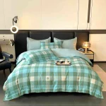 Lenjerie Pat Dublu cu Elastic Bumbac Finet 4 Piese Cutie Cadou