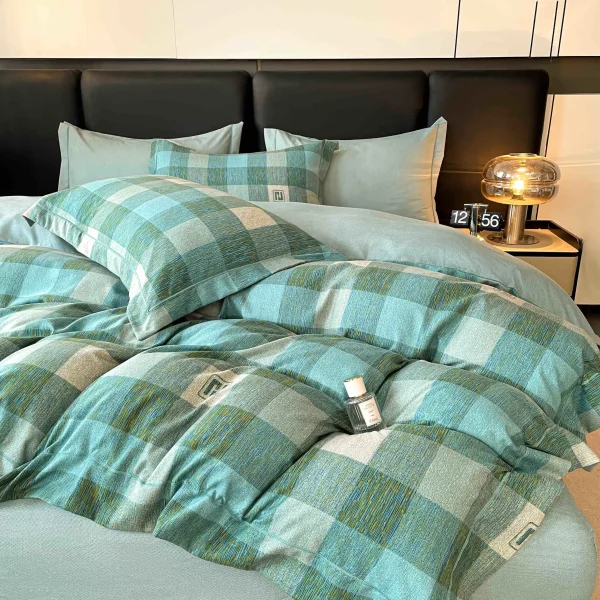 Lenjerie Pat Dublu cu Elastic Bumbac Finet 4 Piese Cutie Cadou - imagine 1