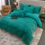 Lenjerie Pat Dublu Cocolino Pufoasa 4 Piese Turcoaz