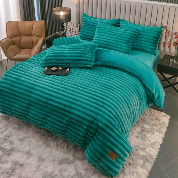 turqois-1-scaled Lenjerie Pat Dublu Cocolino Pufoasa 4 Piese Turcoaz