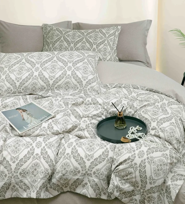 Lenjerie Pat Dublu cu Elastic Bumbac Finet 4 Piese Cutie Cadou - imagine 1