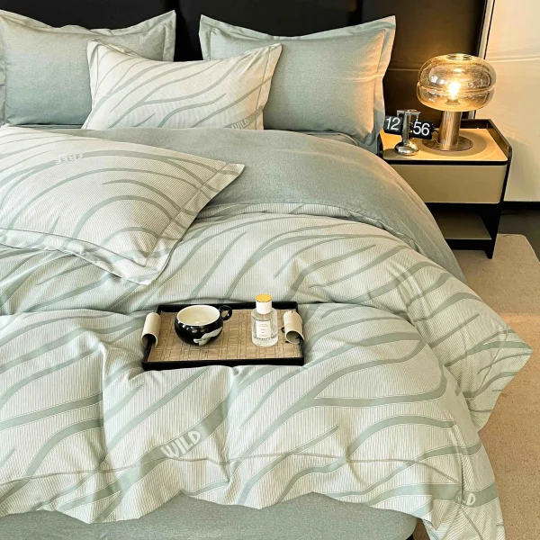 Lenjerie Pat Dublu cu Elastic Bumbac Finet 4 Piese Cutie Cadou - imagine 1