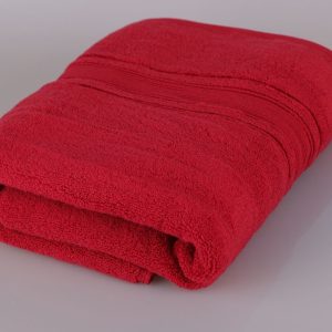 Prosop baie bumbac 50x90cm 600g/mp rosu - imagine 1