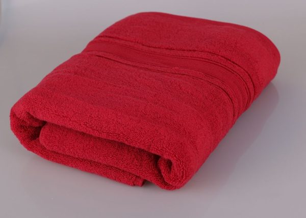 Prosop baie bumbac 50x90cm 600g/mp rosu - imagine 1