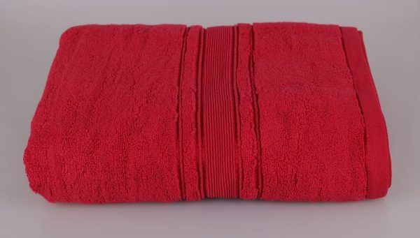 Prosop baie bumbac 50x90cm 600g/mp rosu - imagine 2