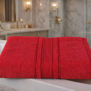 Prosop baie bumbac 50x90cm 600g/mp rosu